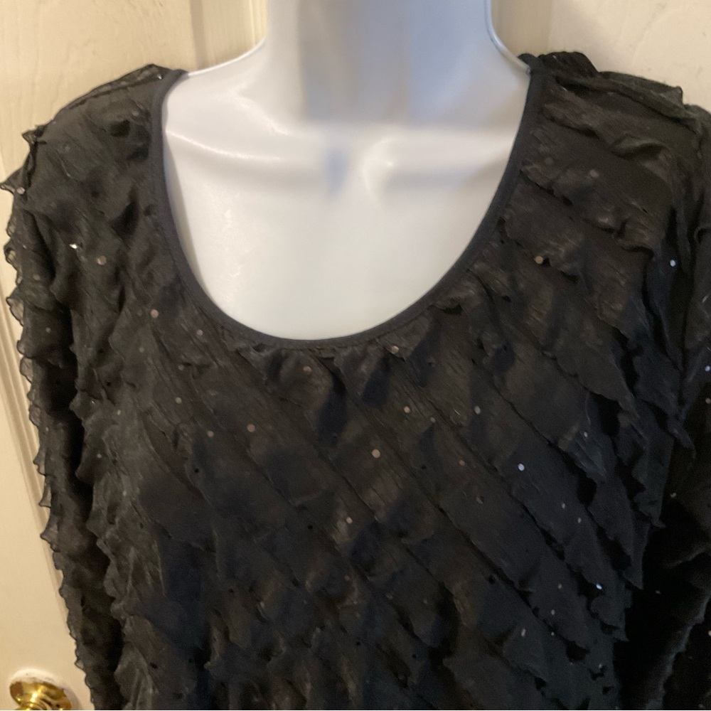 Notations Black Ruffled Blouse - image 3